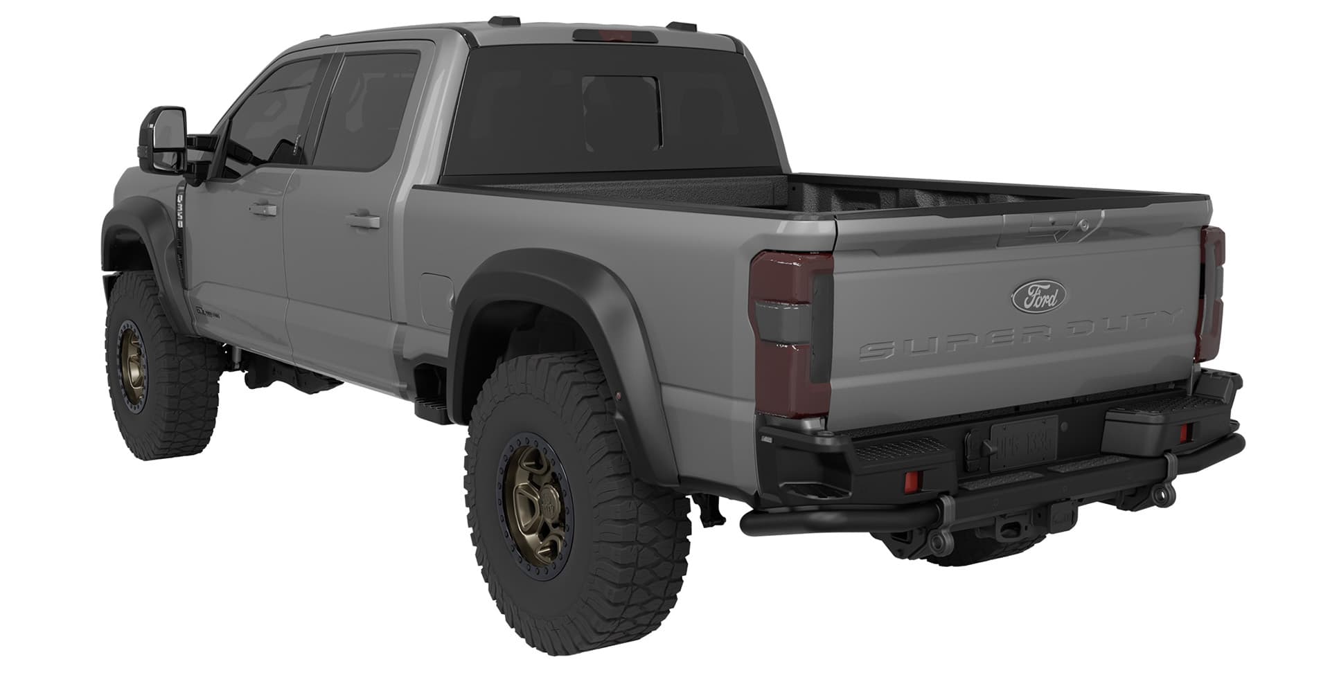 Gray pickup truck on a white background