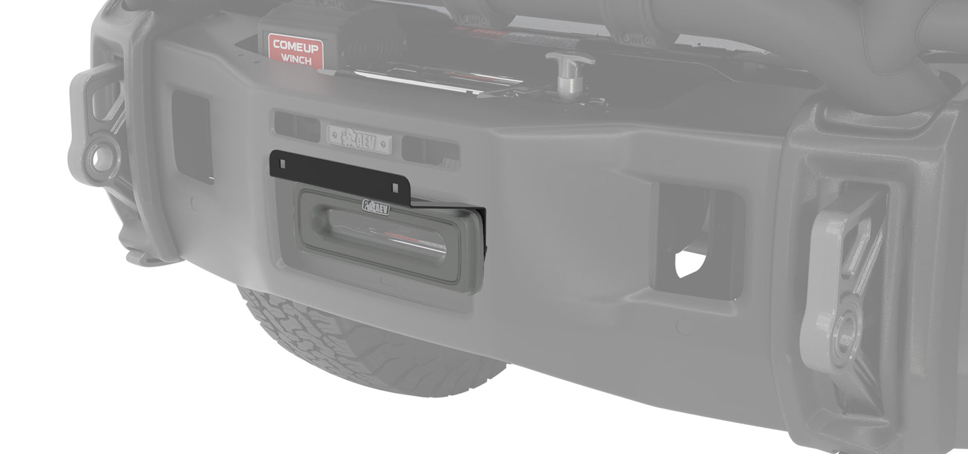 AEV Ram HD Hawse Fairlead Front License Plate Kit 1