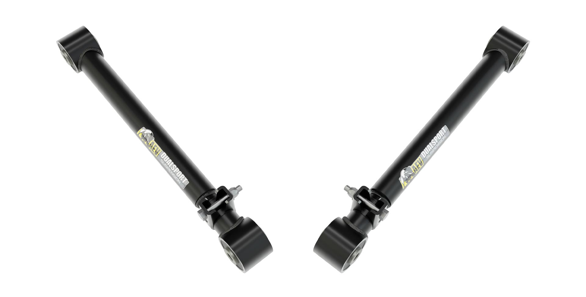 Black control arms on a white background | Rear Lower Control Arms for JL Wrangler