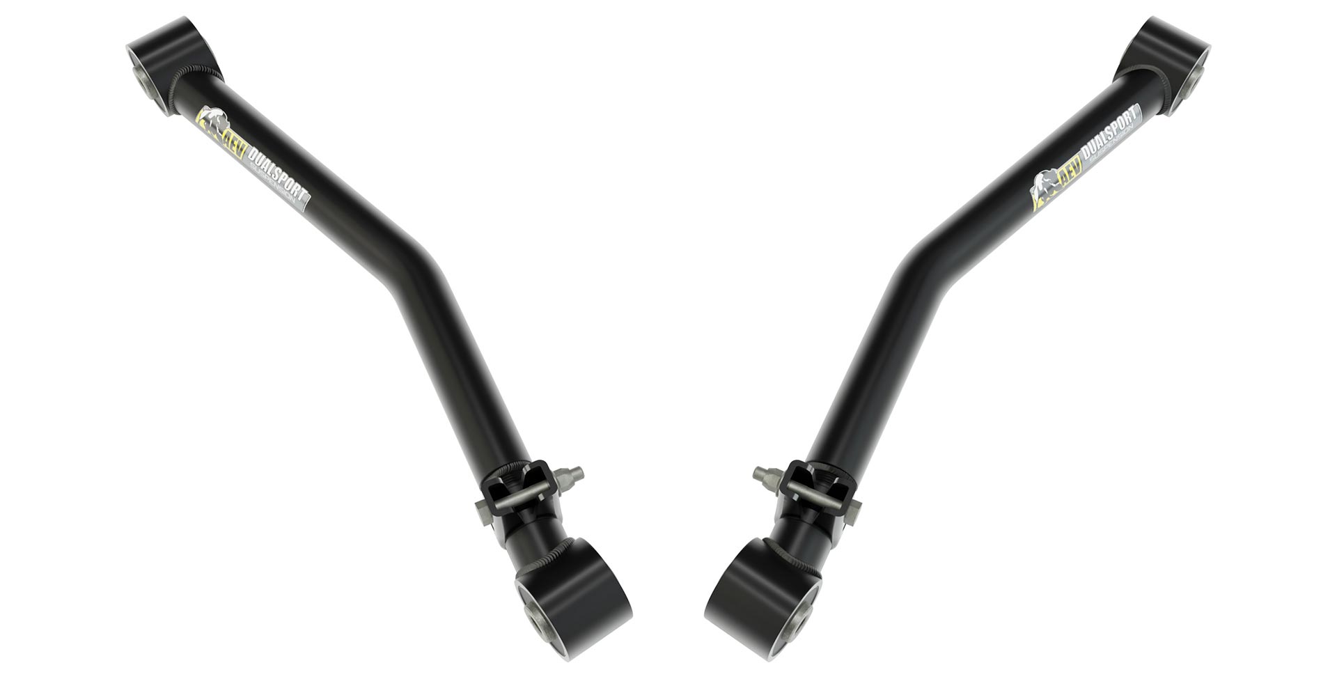 Black control arms on a white background | Front Lower Control Arms for JL Wrangler & JT Wrangler 