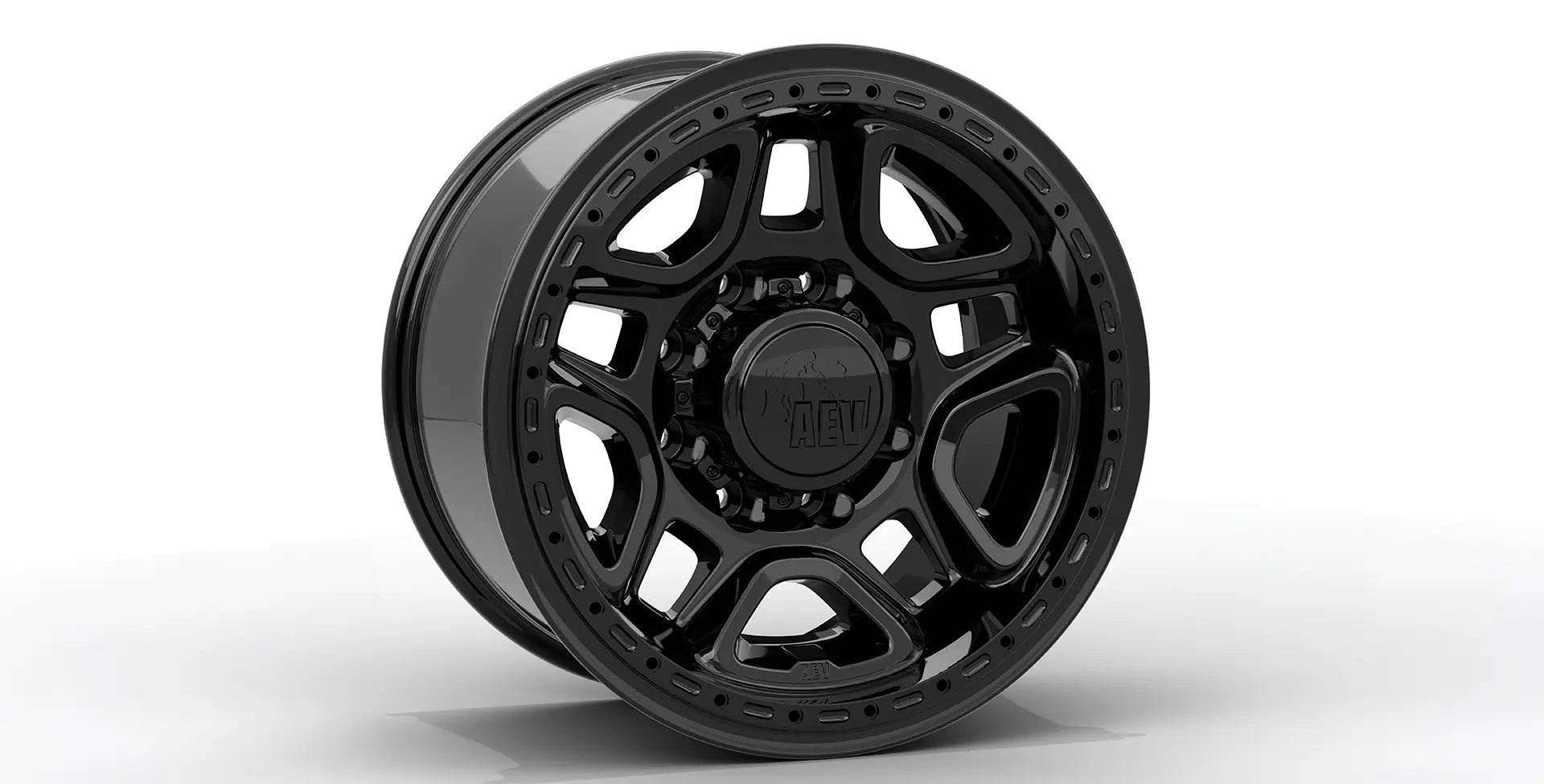 Black alloy wheel on a white background | Gloss Black Finish