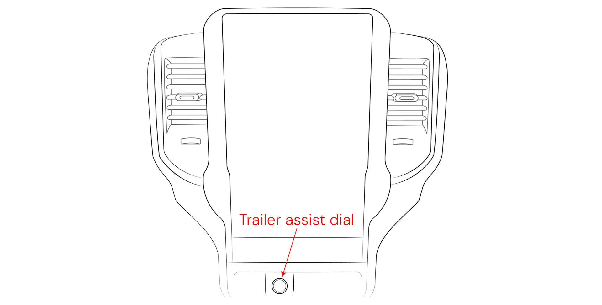 Technical diagram of a vehicle dash text on a white background | How to determine if your vehicle is equipped with trailer reverse steering control
